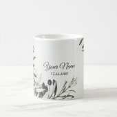 Green Leaves Black Olive Elegant Wedding Gift Koffiemok (Center)