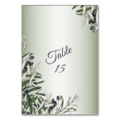 Green Leaves Black Olive Elegant Wedding Party Kaart (Achterkant)
