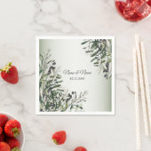 Green Leaves Black Olive Elegant Wedding Party Servet (Insitu)