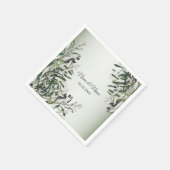 Green Leaves Black Olive Elegant Wedding Party Servet (Hoek)