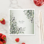 Green Leaves Black Olive Elegant Wedding Party Servet (Insitu)