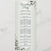 Green Leaves Black Olive Elegant Wedding Programmakaart (Achterkant)