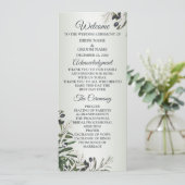 Green Leaves Black Olive Elegant Wedding Programmakaart (Staand voorkant)