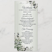 Green Leaves Black Olive Elegant Wedding Programmakaart (Voorkant / Achterkant)