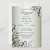 Green Leaves Black Olive Rehearsal Dinner Party Kaart (Voorkant)
