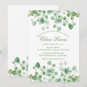 Green Leaves Bridal Shower Uitnodiging (Voorkant / Achterkant)