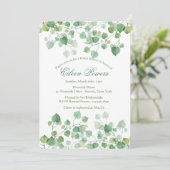 Green Leaves Bridal Shower Uitnodiging (Staand voorkant)
