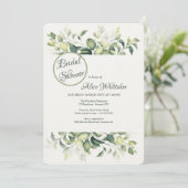 Green Leaves Bridal Shower-uitnodiging Kaart (Staand voorkant)