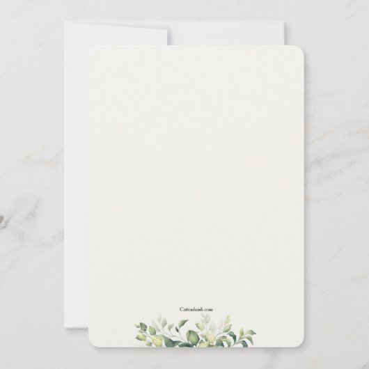 Green Leaves Bridal Shower-uitnodiging Kaart (Achterkant)