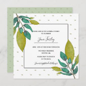 Green Leaves Bridal Shower-uitnodiging Kaart (Voorkant / Achterkant)