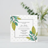 Green Leaves Bridal Shower-uitnodiging Kaart (Staand voorkant)