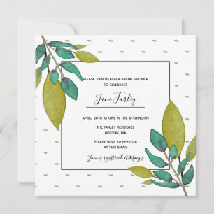 Green Leaves Bridal Shower-uitnodiging Kaart