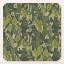 Green Leaves Camo Onderzetter Set