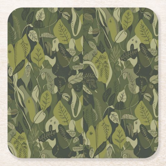 Green Leaves Camo Onderzetter Set (Voorkant)