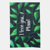 Green Leaves Dark Botanical Love Mam Theedoek (Verticaal)