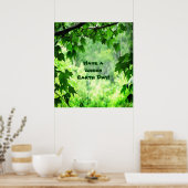 Green Leaves Earth Day Poster (Keuken)