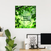 Green Leaves Earth Day Poster (Thuiskantoor)