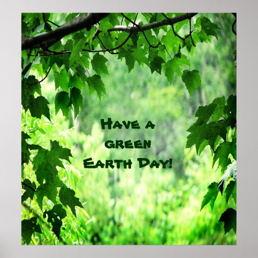 Green Leaves Earth Day Poster (Voorkant)