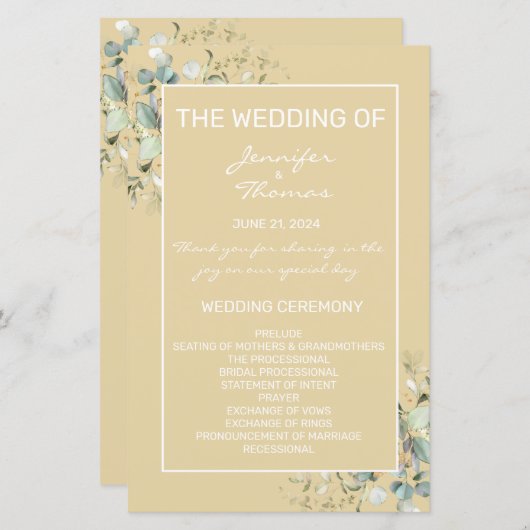 Green Leaves, Elegant Minimalism Programme (Voorkant / Achterkant)