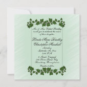 Green Leaves en Mint Wedding Invitation Kaart (Voorkant)