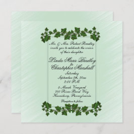 Green Leaves en Mint Wedding Invitation Kaart