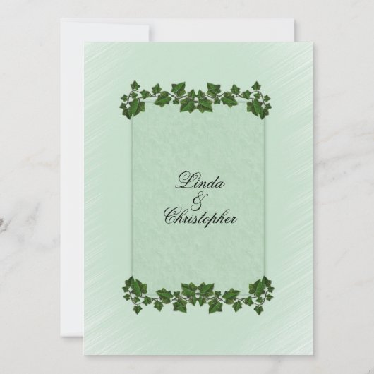 Green Leaves en Mint Wedding Invitation Kaart (Achterkant)