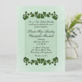 Green Leaves en Mint Wedding Invitation Kaart (Staand voorkant)