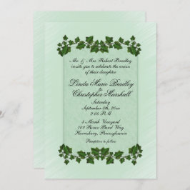 Green Leaves en Mint Wedding Invitation Kaart