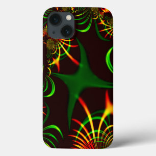 Green leaves en yellow fire-colored curves Case-Mate iPhone case