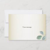 Green Leaves Flower Golden Frame Modern Wedding Bedankkaart (Achterkant)