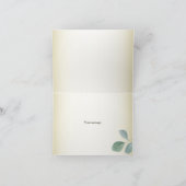 Green Leaves Flower Golden Frame Modern Wedding Bedankkaart (Binnen)
