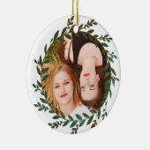 Green Leaves Foil Effect Photo Ornament (Rechts)