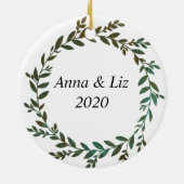 Green Leaves Foil Effect Photo Ornament (Achterkant)