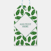 Green Leaves Foliage Pattern Cadeaulabel (Voorkant)