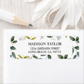 Green Leaves gebladerte Waterverf retouradres Etiket (Insitu)