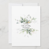 Green Leaves Gold Waterverf ENGAGTY Kaart (Achterkant)