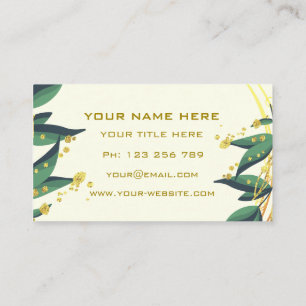 Green Leaves Gold Wreath Lijst Modern Professional Visitekaartje