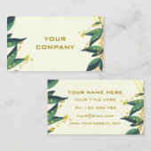 Green Leaves Gold Wreath Lijst Modern Professional Visitekaartje (Voorkant / Achterkant)