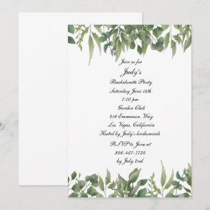 Green Leaves Greenery Foliage Bachelorette Kaart