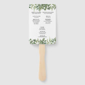 Green Leaves Greenery Foliage Wedding Programme Handwaaier (Achterkant)