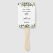 Green Leaves Greenery Foliage Wedding Programme Handwaaier (Voorkant)