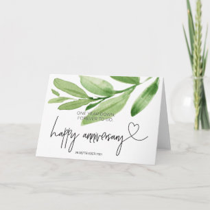 Green Leaves Happy 1st Jubileum voor man Kaart