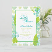 Green Leaves Invitation Kaart (Staand voorkant)