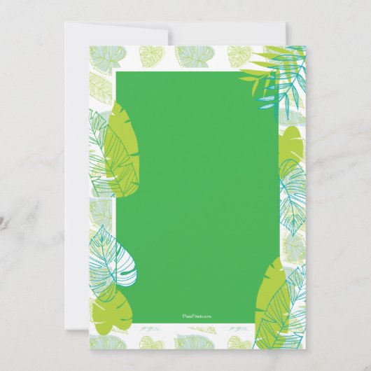 Green Leaves Invitation Kaart (Achterkant)