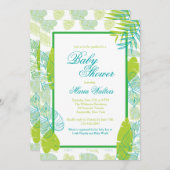 Green Leaves Invitation Kaart (Voorkant / Achterkant)