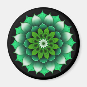Green Leaves Mandala Magnet