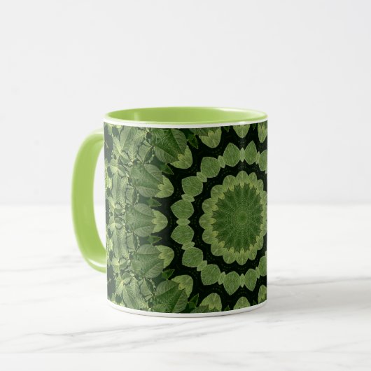 Green Leaves Mandala Mok (Voorkant links)