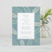 Green Leaves Natural Garden 50th Birthday Party Kaart (Staand voorkant)