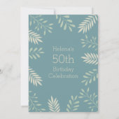 Green Leaves Natural Garden 50th Birthday Party Kaart (Achterkant)