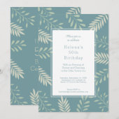 Green Leaves Natural Garden 50th Birthday Party Kaart (Voorkant / Achterkant)
